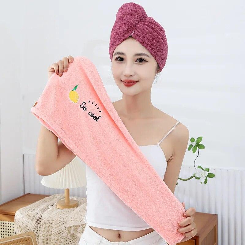 4 Dry Hair Hats Embroidered with Water Absorbing Dry Hair Towels, Triangular Hats for Women's Long Hair Towels, Shower Hats.