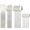 24Pcs Dinnerware Stainless Steel Tableware Set Gold Mirror Cutlery Kitchen Knife Fork Spoon Restaurant Wedding Flatware Set