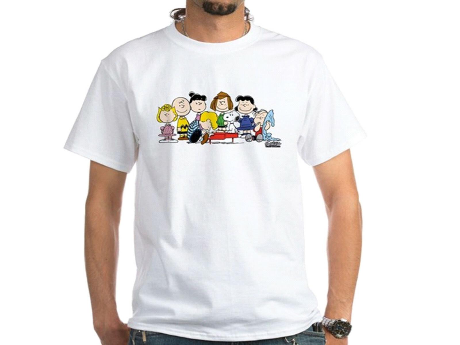 Peanuts Gang Music White Charlie Brown Men s T-Shirt NEW S