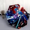 1pc Mega Man Automatic Folding Umbrella, 8 Bone Iron Frame, Portable Design for Outdoor Use, Ideal Gift for Fans and Travelers.Y104