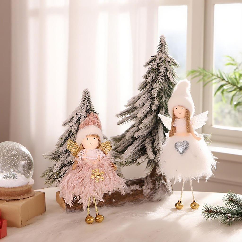 Creative Mini Christmas Angel Ornaments: Cute Smiley Face Bell Tree Pendants