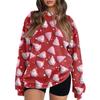 Women's Fleece Hoodie Long-Sleeve Round  Neck Casual Comfortable Loose-Fit Lightweight Women's Hoodie