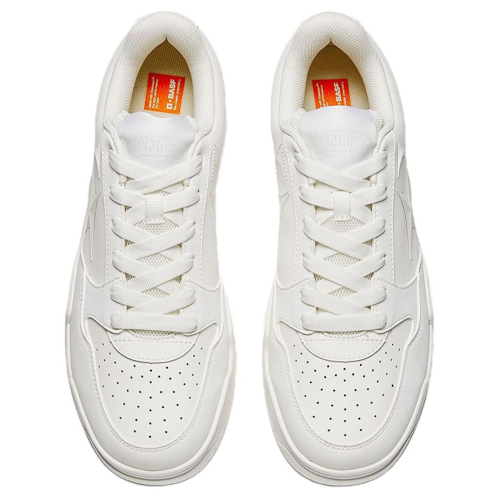 ANTA Women's Retro Low-Top Casual Skate Shoes Pure White 912541804-1