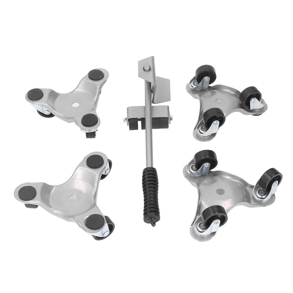 4 STÜCKE Möbelbewegungsrad mit Heber Dreieckiger Eisenbewegungsroller Satz für Zuhause Schwere Güter