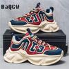 Autumn Winter Fashion Men's Casual Sneakers Running Shoes Retro Lace-up Mixed Colors Outdoor Sport Comfortable Platform Shoes