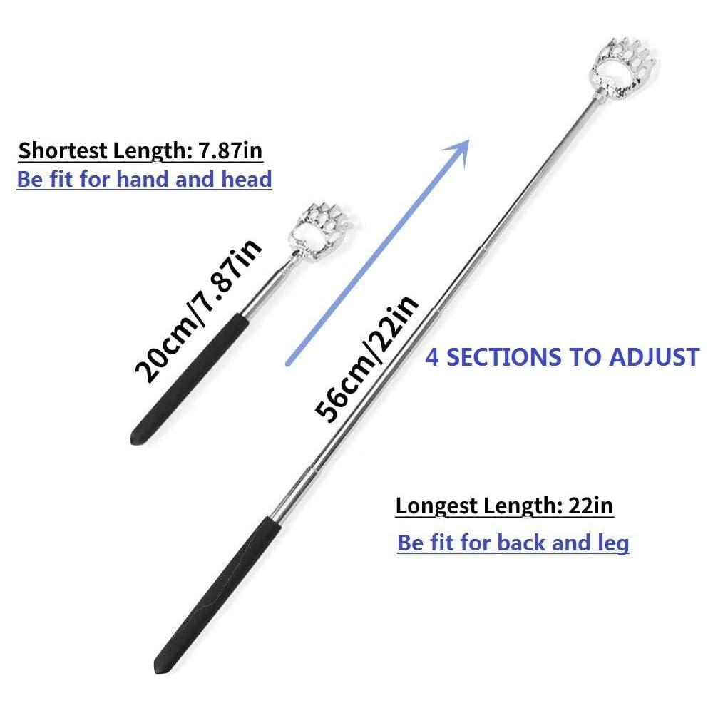 Bear Claw Shaped Extendable Metal Retractable Telescopic Handle Back Scratcher Stocking Stuffers for Men Women Back Massager