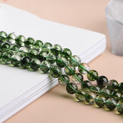 Imitation Green Phantom Crackle Crystal Round Beads, Semi-Finished Artificial Crystal DIY Bracelet Accessories, Glass Beads 6-12mm.