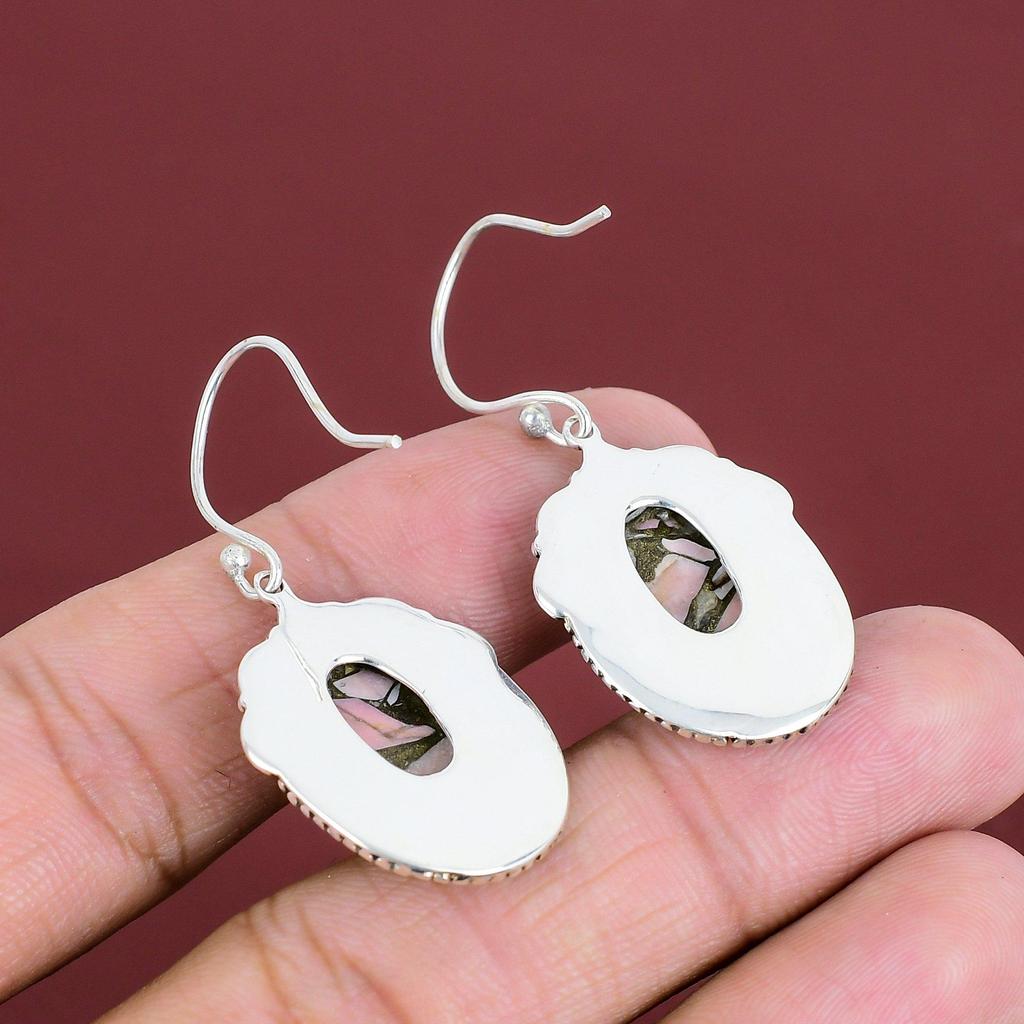 Copper Pink Opal Earring Vintage Gemstone Earrings Unique Jewelry 925 Sterling Silver Earring Dainty Earrings Handmade Jewelry Gifts For Her