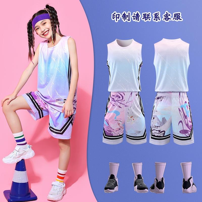 Children's Basketball Uniforms Sports Suits Boys and Girls Elementary School Students Game Jerseys Printing Team Uniforms Training Camp Clothes