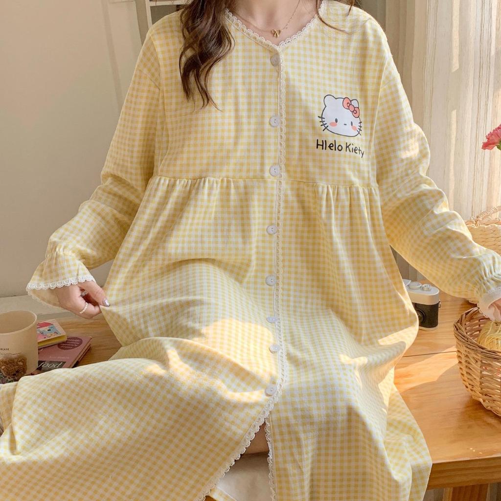 Maternity & Nursing Pajamas with Built-in Bra, Long Sleeve, Lightweight Cotton, for Labor, Postpartum & Beyond, Ideal for Spring & Autumn.
