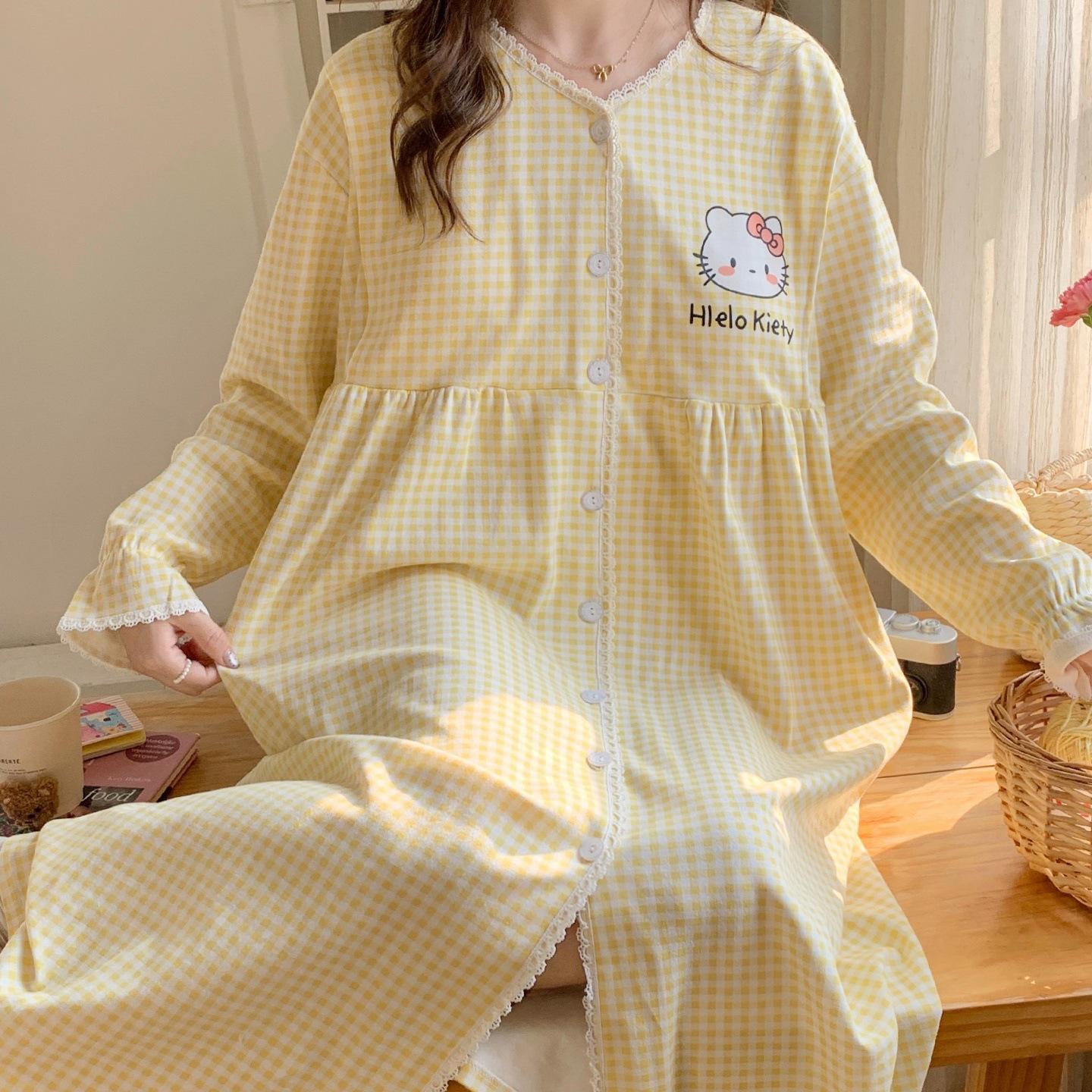 

Maternity & Nursing Pajamas with Built-in Bra, Long Sleeve, Lightweight Cotton, for Labor, Postpartum & Beyond, Ideal for Spring & Autumn. XXXL