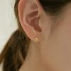 14k Basic Mini Cross Earrings (14k Gold) ES19