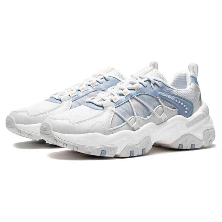 New LiNing Cushioning Wear Resistant Rebound Low Top Sports Casual Shoes Men's Gray Blue AGLS049-1
