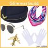 Stylish Pilot Flight Attendant Costume Set With Beret Scarf Gloves Sunglasses And Badge
