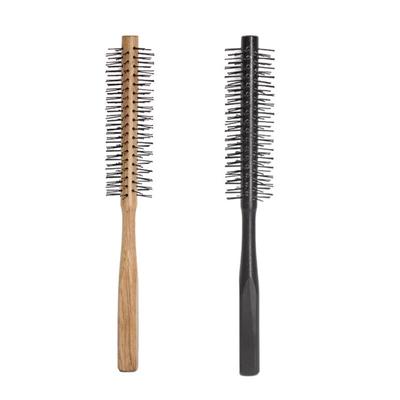 1 pièce petite brosse à cheveux ronde noire pour cheveux fins ou courts, Mini ronde en Nylon