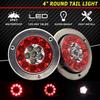 2pc 4inch Round Red White 16-LED Truck Trailer Brake Stop TurnSignal Tail Lights