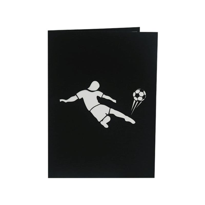 Football Soccer 3D Pop-Up Greeting Card for All Occasion Festival Holiday Paper Card Birthday Wedding New Year Postcards