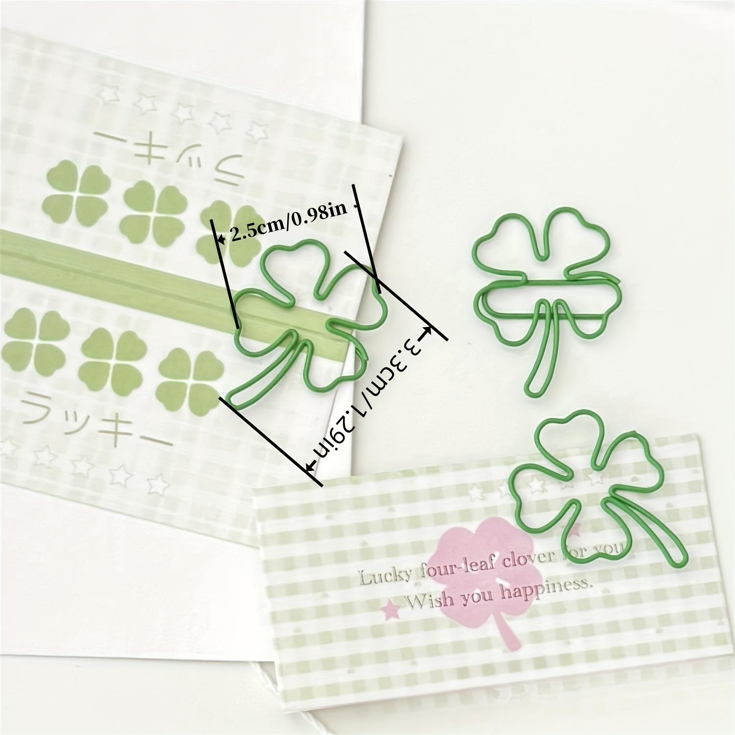 10pcs Four-Leaf Clover Paper Clips, Iron Decorative Paper Clips for Stationery, Gifts, Notebook, and Document Organization
