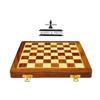 Wooden Handmade Foldable Magnetic Chess Board Set Wooden with Magnetic Pieces and Extra Queens for Kids and Adults