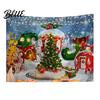 Christmas Wall Hanging Snow Scene Tapestry Holiday Backdrop Xmas Tree Cloth for Window Wreath Tapestry Bedroom Living Room 59x39 Inch Party