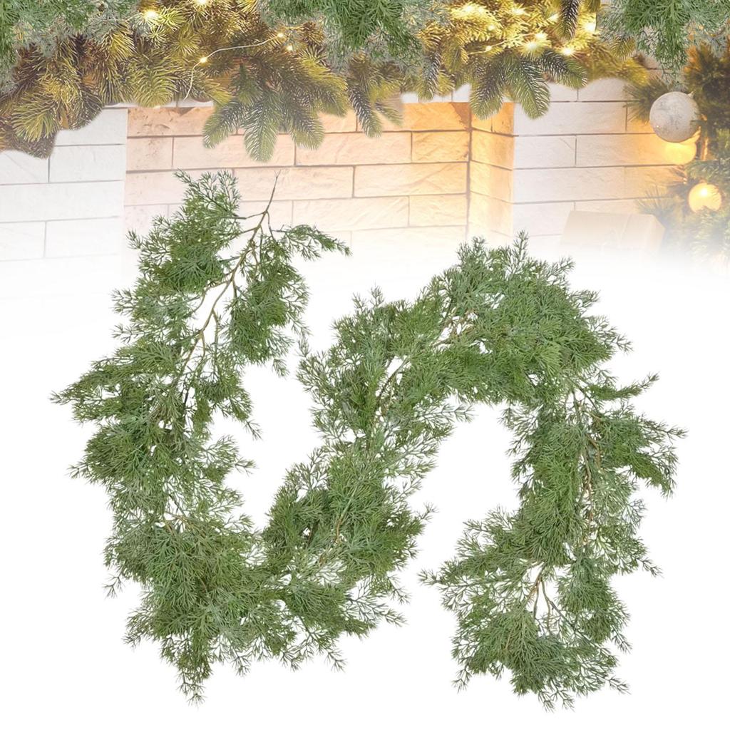 Pine Garland Length 200cm Decorations Artificial Green Garland Green Christmas Garland for Holiday Mantel Party Wreaths Wedding