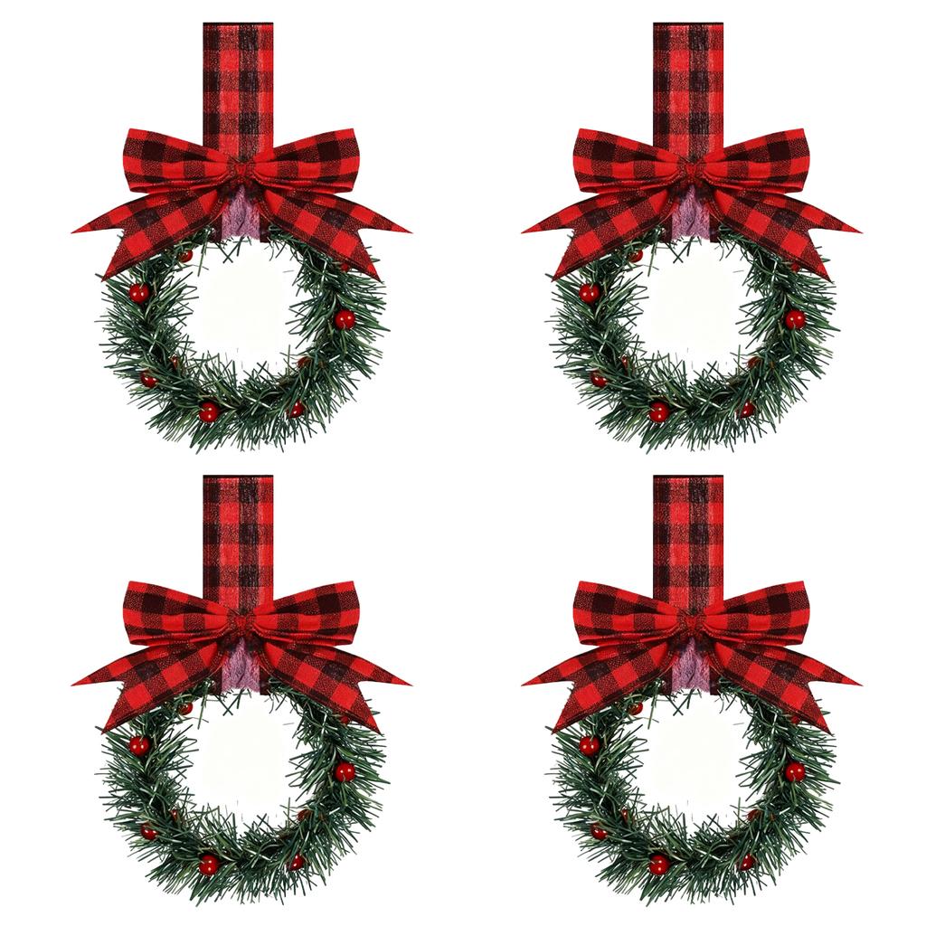 2026 New 4PCS/6PCS With Small Christmas Wreath Hanging Cabinet Garland Reusable Versatile For Home Thanksgiving Day