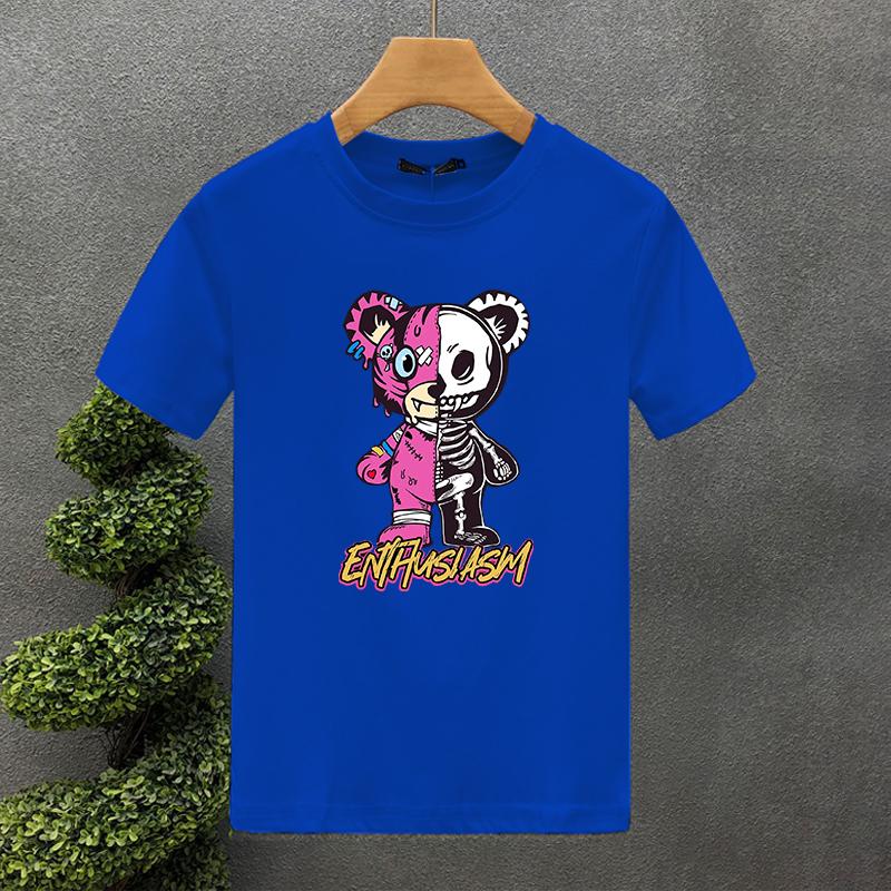 Luxury Brand Robot Bear 100% Cotton High Quality Print Couple Tees Summer Harajuku For Men/Women Short Sleeve T-shirt Asian Size