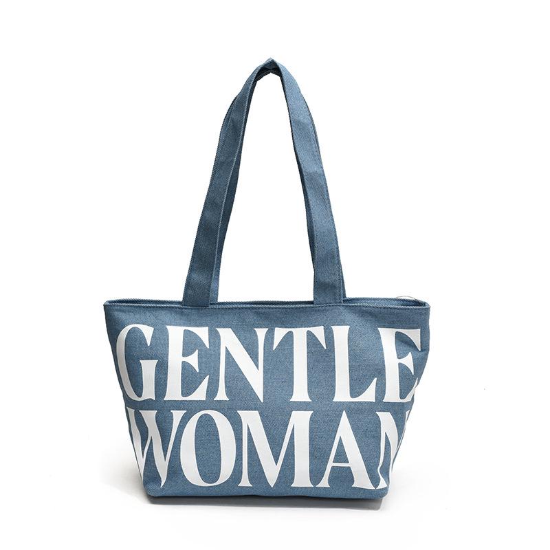 Japanese Style Large Capacity Canvas Tote for Women - Versatile Single Shoulder Crossbody Handbag with Letters 1660₽