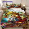 Whimsical Rabbit Timekeeper Three-piece Set (1 * Duvet Cover + 2 * Pillowcase, Without Core) 2D Flat Duvet Cover and Pillowcase Soft and Comfortable