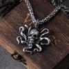 Christmas 2022 Charm Halloween Octopus Skull Punk Stainless Steel Seaman necklace Men Anel Puck Jewelry Gift for Sailor with box