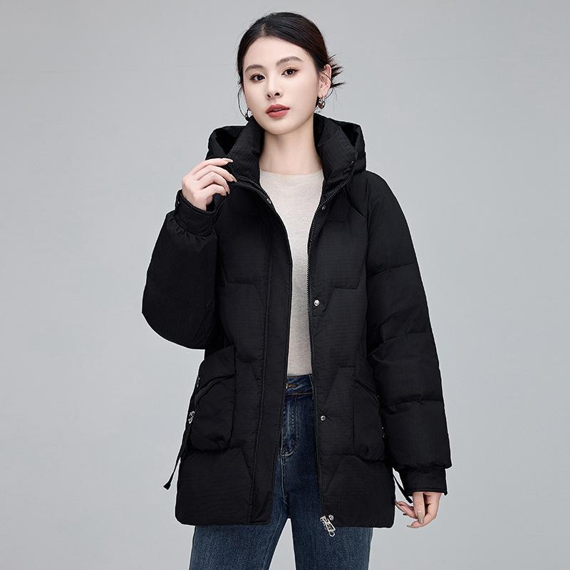 

Пуховик женский средней длины, новый модный, с капюшоном, универсальный, теплый, белый, утепленный, зимний, пуховик 5XL