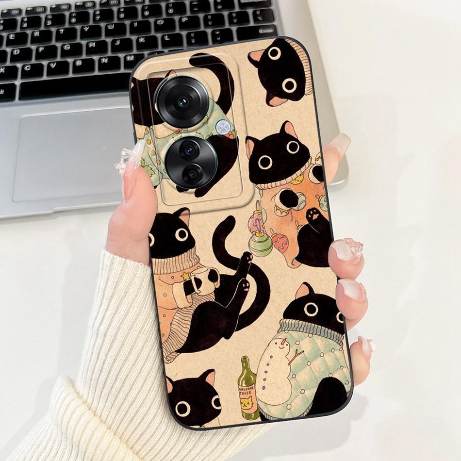 For OPPO Reno11 F 5G Case Reno 11F CPH2603 2024 Elegant Printing Camera Protective Shockproof Soft Silicone Phone Cases