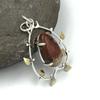 Natural Crazy Lace Agate Gemstone 925 Sterling Silver Jewelry  Pendant 1.67" AJP-66