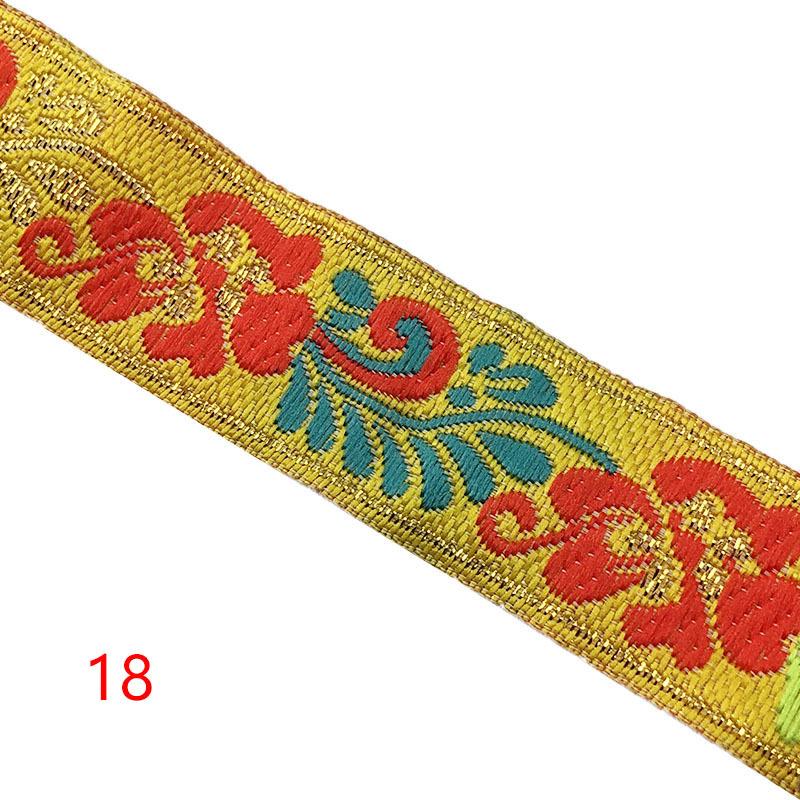 Diy handgefertigte Materialien 1 Streifen 7 Meter 2,5 cm Stickerei Ethnische Spitze Computer Jacquard Vorhang Heimtextilien Kleidung Spitzenzubehör