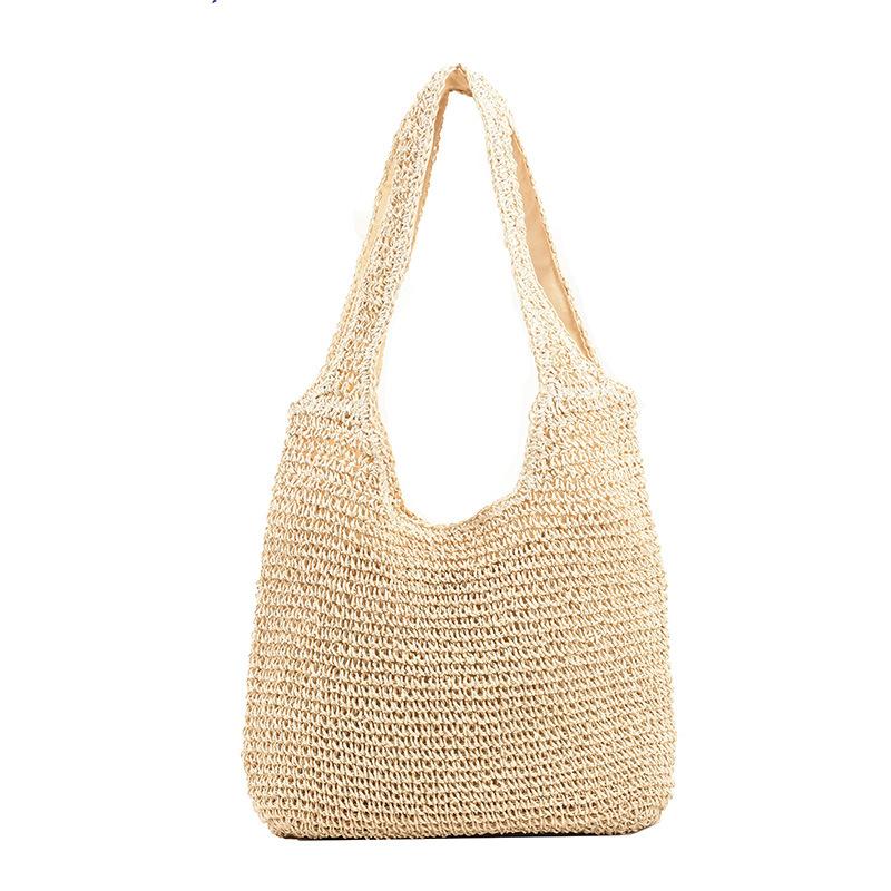 Woven bag women's 2025 new casual vacation seaside beach bag casual lazy fashion straw bag shoulder bag