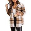 IHUASU Women's Vintage Casual Autumn Winter Long Sleeve POLO Neck Jackets & Coats International design