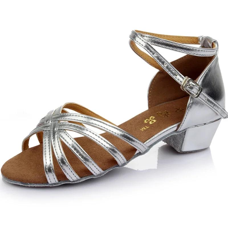 Tanzschuhe Mädchen Tanzschuh Sommer Kind High Heel Sandale Lateinischer Tanzschuh Weich besohlt Quadratischer Tanzschuh Übungs-Tanzschuh
