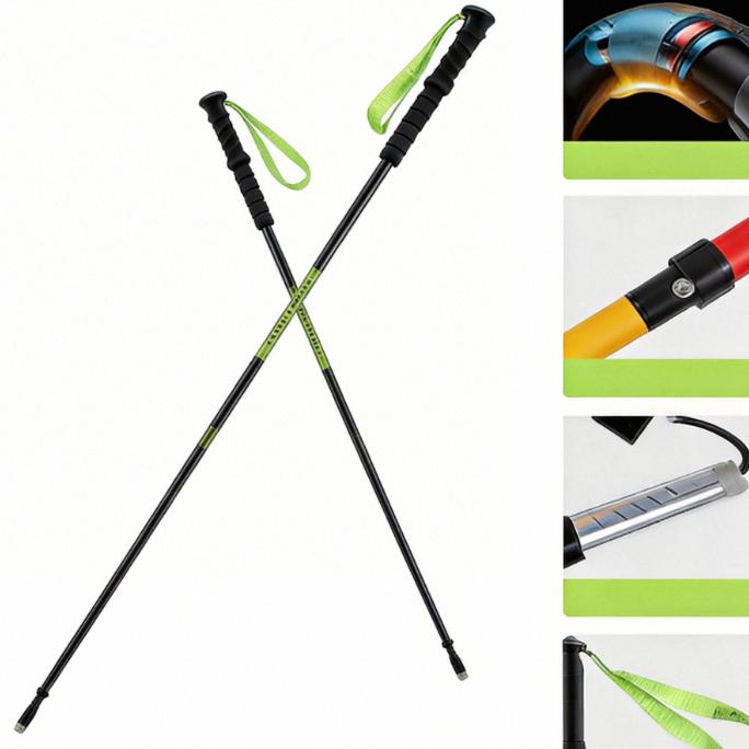 Factory Professional Outdoor Ultra Light 3k Carbon Fiber Foldable Hiking Trekking Poles