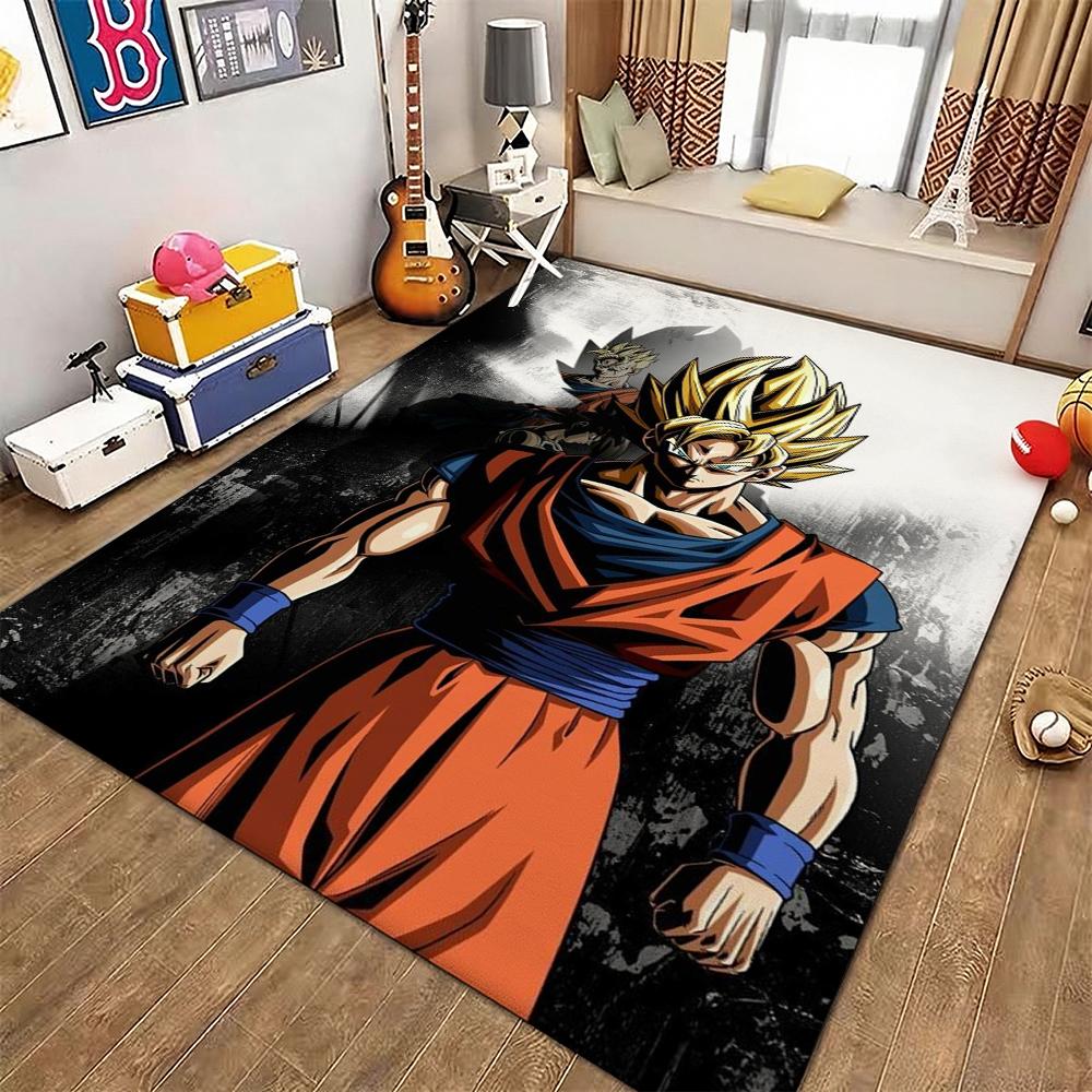 Super Saiyan Goku Patterned Rug Allseason Carpet For Kids Bedroom Play Area Home Decor Valentine'S Day Gift
