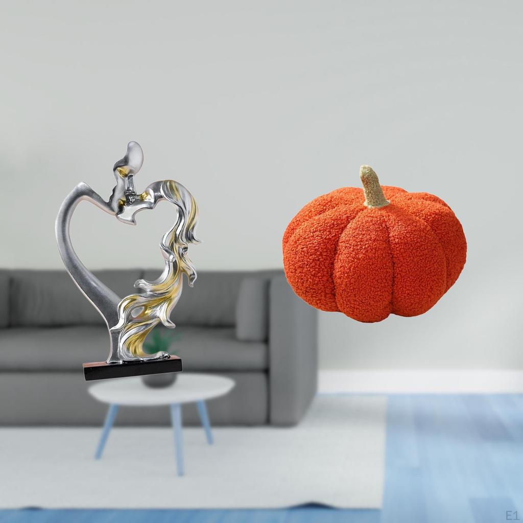Kissing Couple Pumpkin Pillow Figurine Statue Collectible Decorative Ornament for Bedroom Wedding