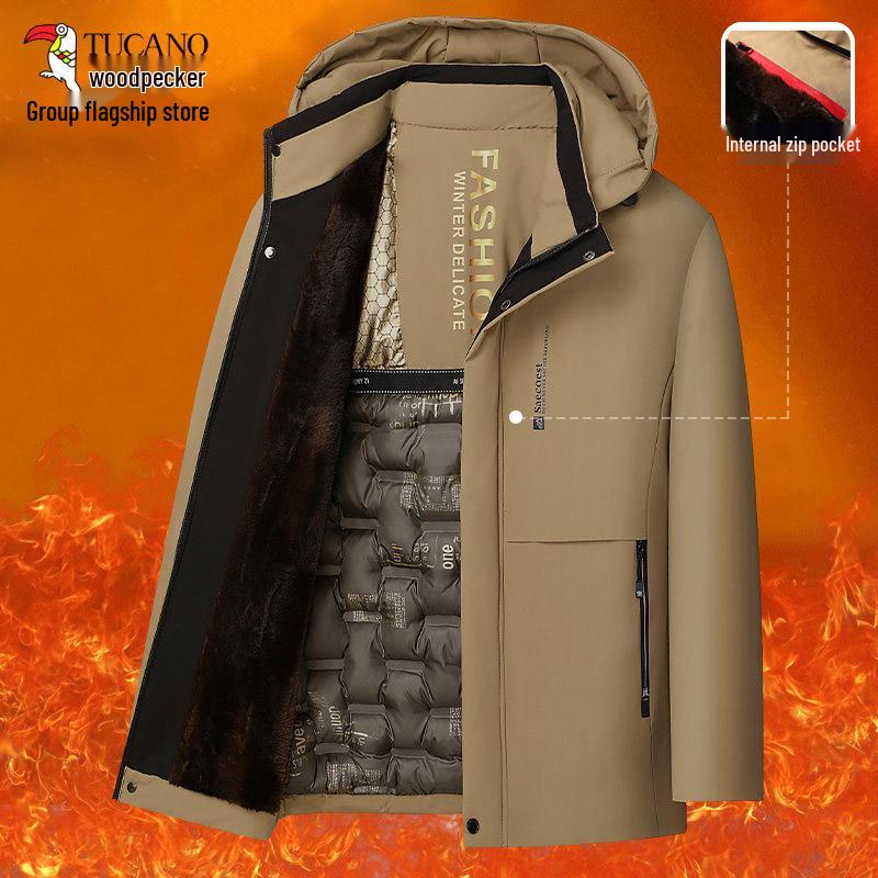 Men's Winter Cotton Padded Jacket for Middle-aged & Elderly - Warm Grandpa Coat