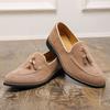 Fashion New Slip On Tassels Loafers New Men's Suede Patent Leather Shoes Designer Formal Wedding Dress Homecoming Footwear