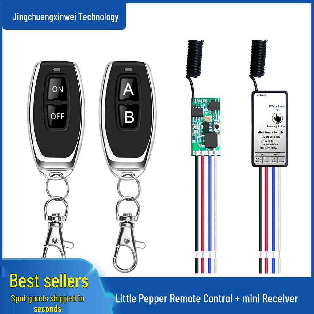 Multi-Voltage 433M RF Remote Control Switch with Mini Receiver for LED Access