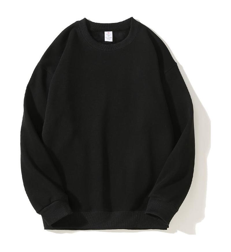 Silver Fox Fleece Sweatshirt Fleece-Lined Thickened Crew Neck Sweatshirt Men's & Women's Fashion Fall Winter Loose-Fit Drop-Shoulder Basic Sweatshirt