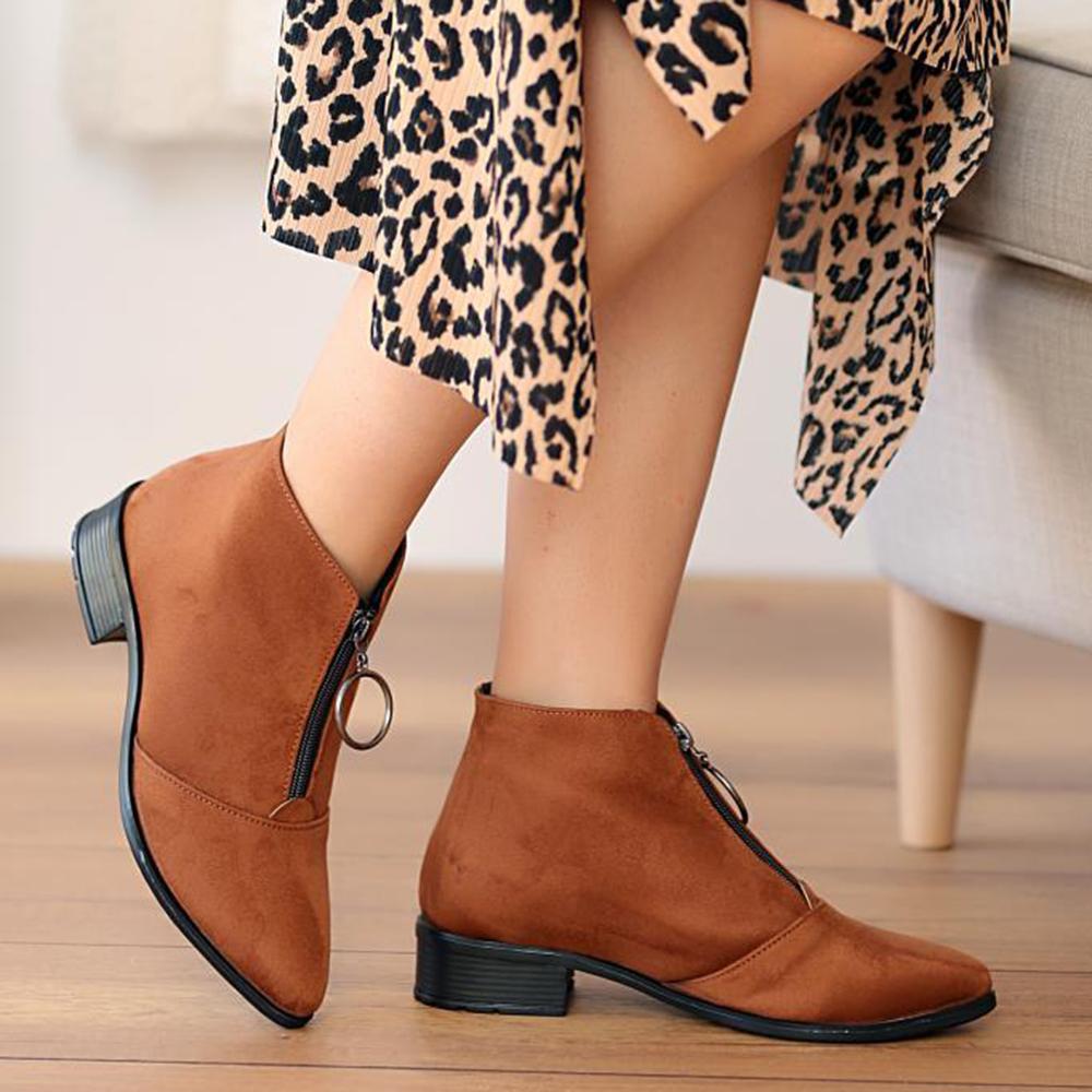 

Модные женские модные женские сапоги на толстом каблуке с застежкой-молнией A950-20Taba Nubuck