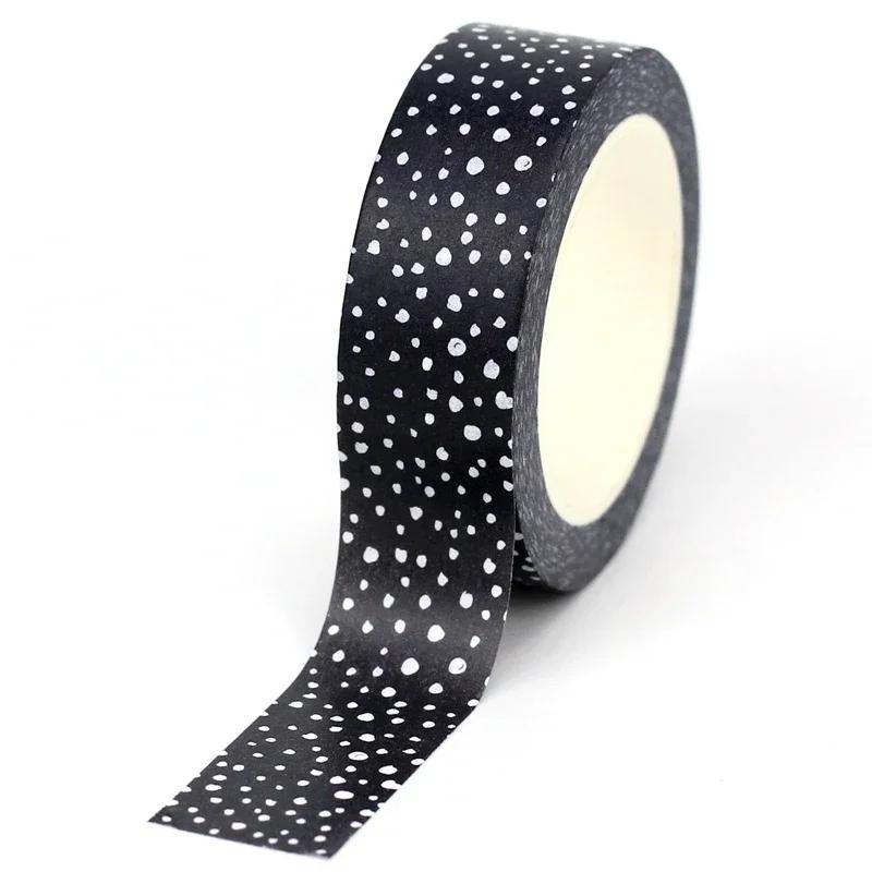NEW 1PC 10M Decorative Black and White Japanese Washi Tape Set DIY Journaling Adhesive Moon Masking Tape Cute Stationery