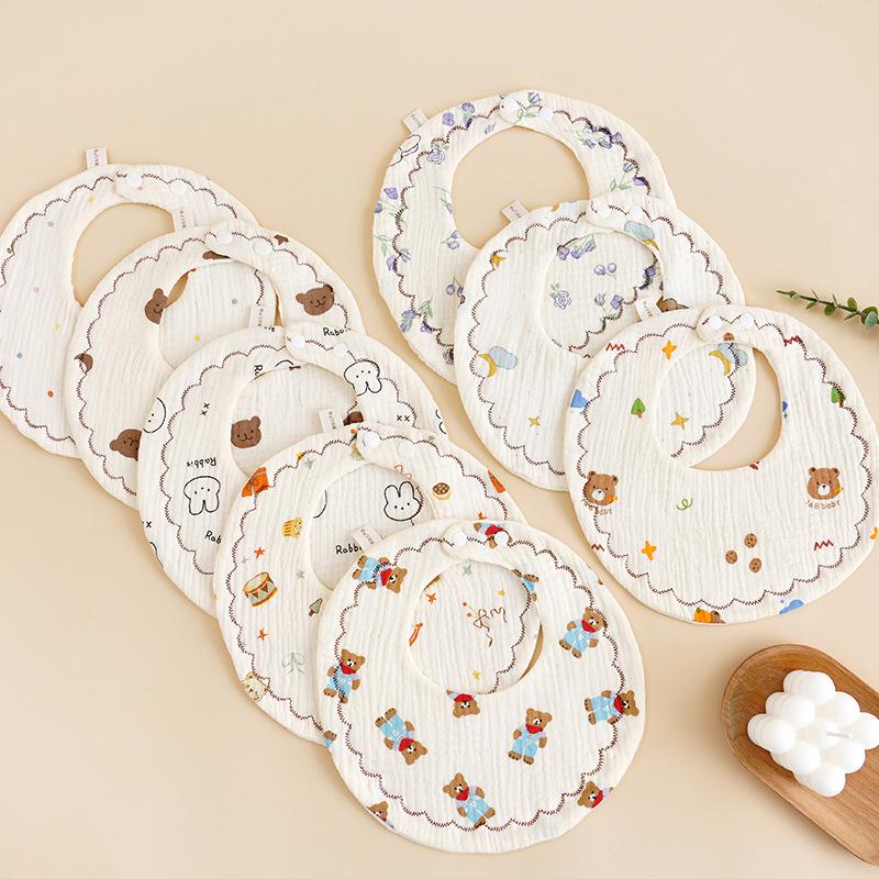 Six-Layer Baby Crinkle Cloth Bib - Soft, Absorbent & Anti-Spit-Up for Newborns