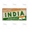 Artisian INDIA CHINA INDONESIAN License Plate Landmark State Metal Sign City Decorative Plaque Wall Decor Garage Bar Pub Club