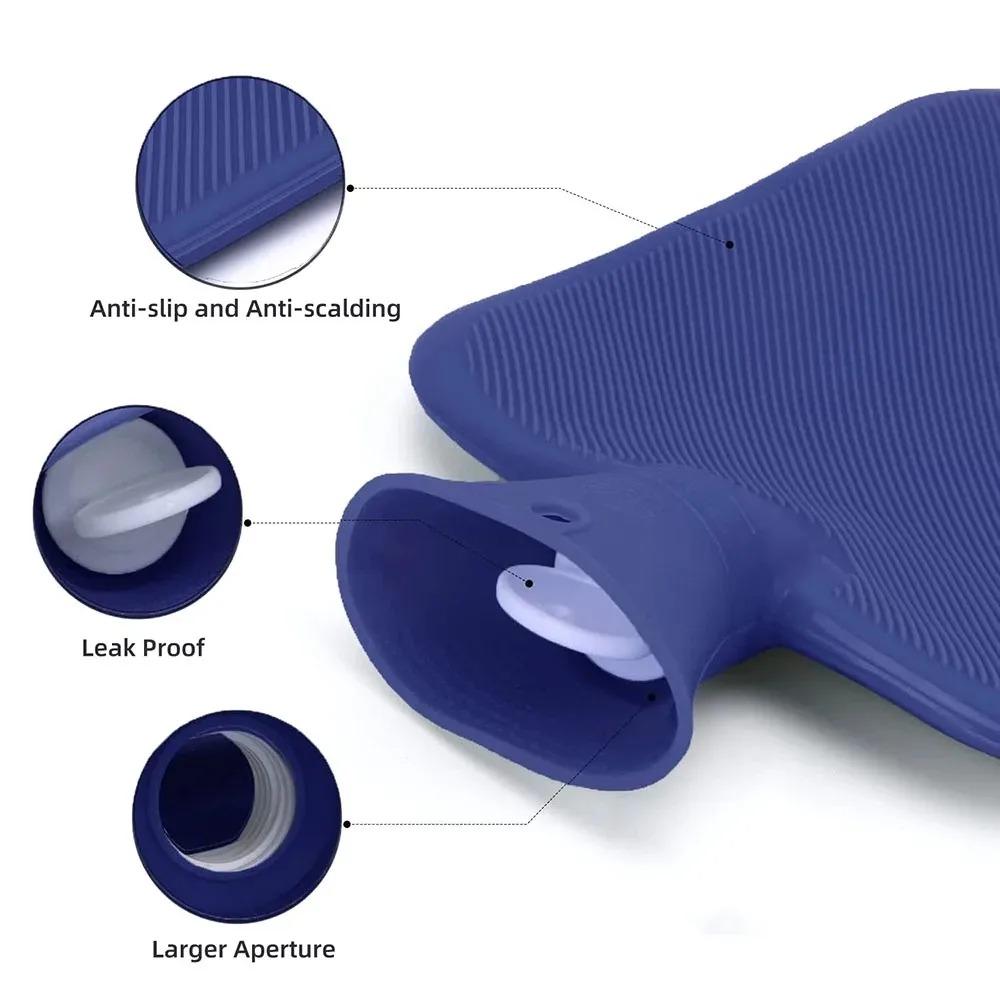 Hot Water Bottle with Knitted Cover Durable 1L/2L Hot Water Bag for Pain Relief Hot Cold Therapy Hand Feet Warmer Women Gifts