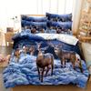 3pcs Deer Duvet Cover Set - Soft, Comfortable, Breathable 3D Print Wild Animal Bedding with 1 Duvet Cover and 2 Pillowcases